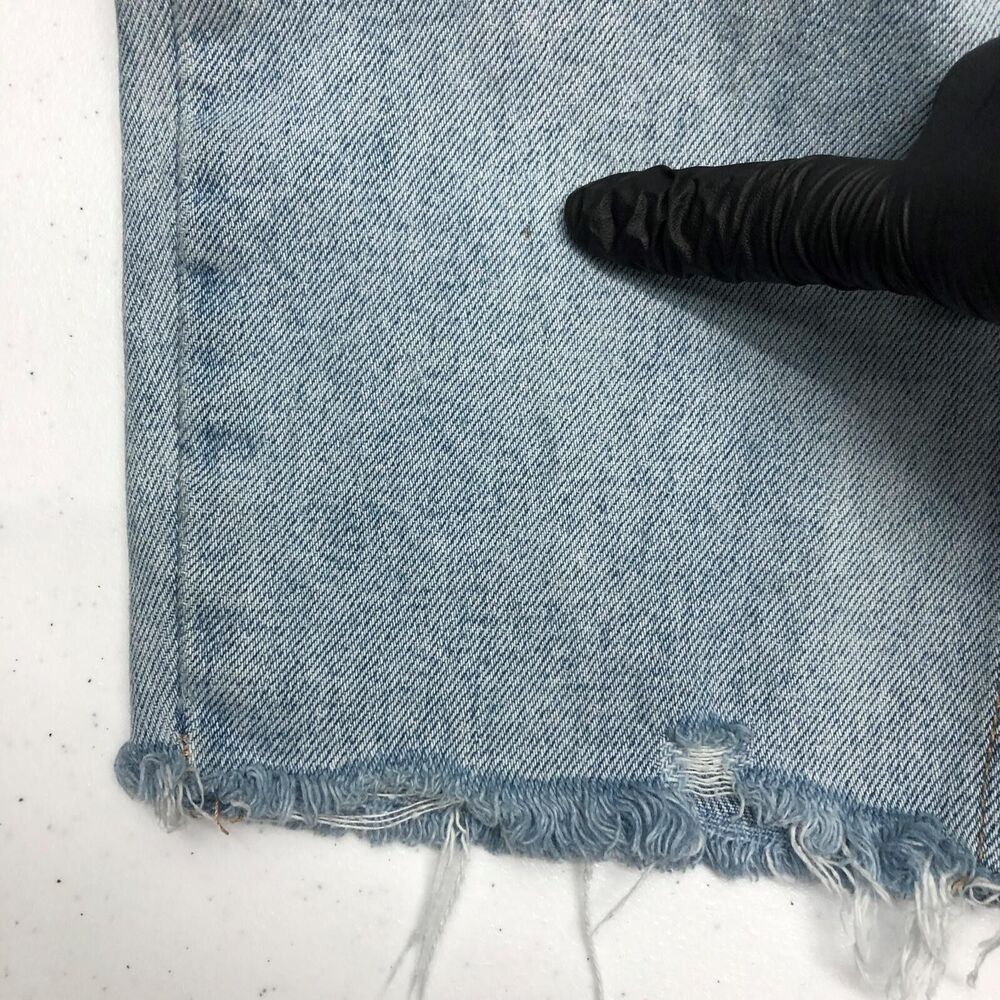 Twelve Jeans Womens 28 Blue High Rise Straight Crop Raw Hem Distressed Denim - Picture 11 of 13